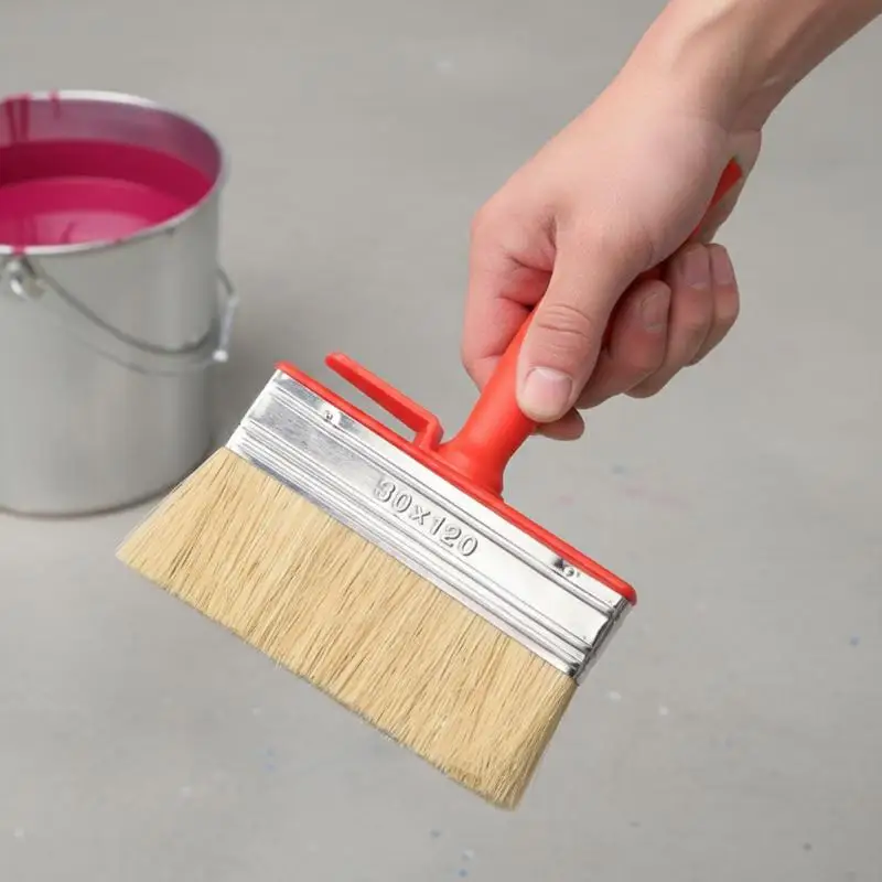 Flat Paint Brush Smooth Head 1pc for Walls Labor Saving Design for Fast Limewash Home Painting