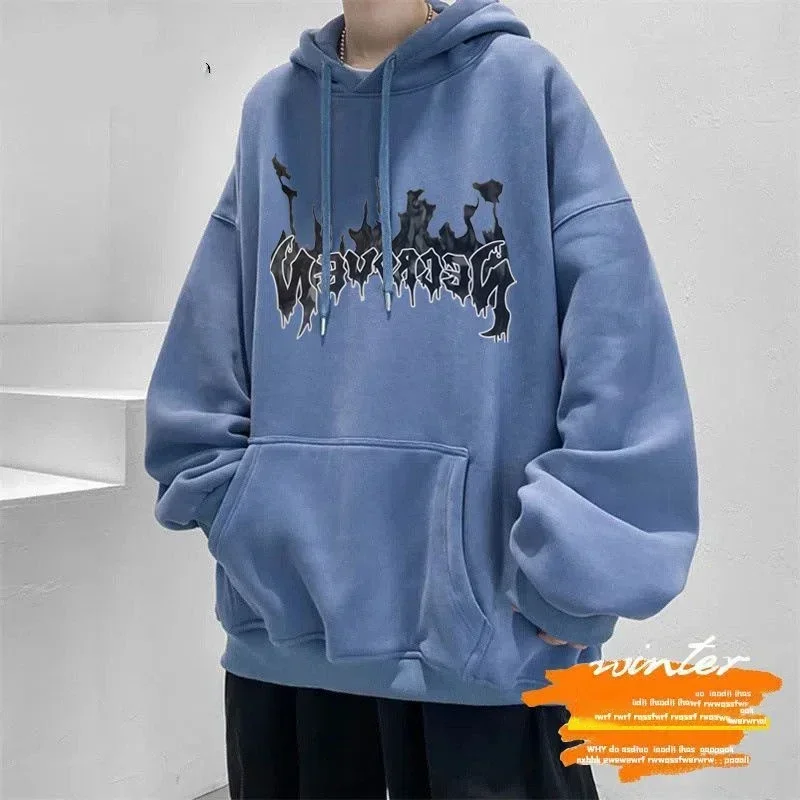 

Autumn Hip Hop Fashion Letter Printed Hoodies For Men Streetwear Clothes Oversized Goth Hooded Sweatshirts Y2K Vintage Hoodie