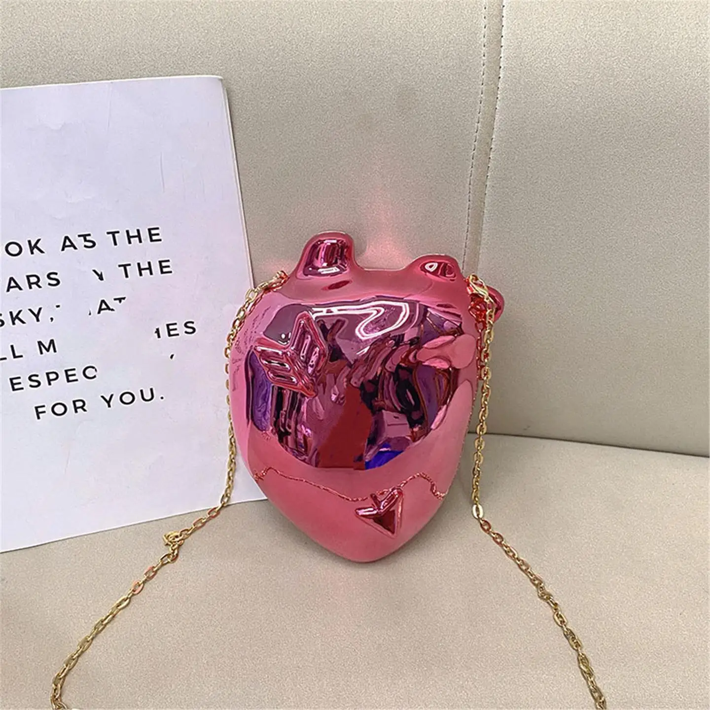 

Heart aped Acrylic Box Bag Quirky Design Simple Personali Women's Crossbody Bag Casual Sle No Brand Origin China