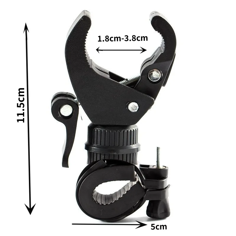 Bicycle Handlebar Flashlight Clip Holder Hot Sale Riding Handlebar 360-Degree Rotating Bike LED Torch Mount Clamp Grip Bracket