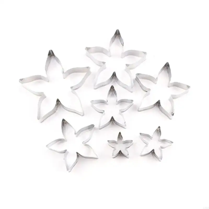 

J2HB 7Pieces Rose Calyxs Cutter Mold Set Rose Petals Calyxs Leaf Cutter Fondant Modelling Tool Cake Decorating Chocolate