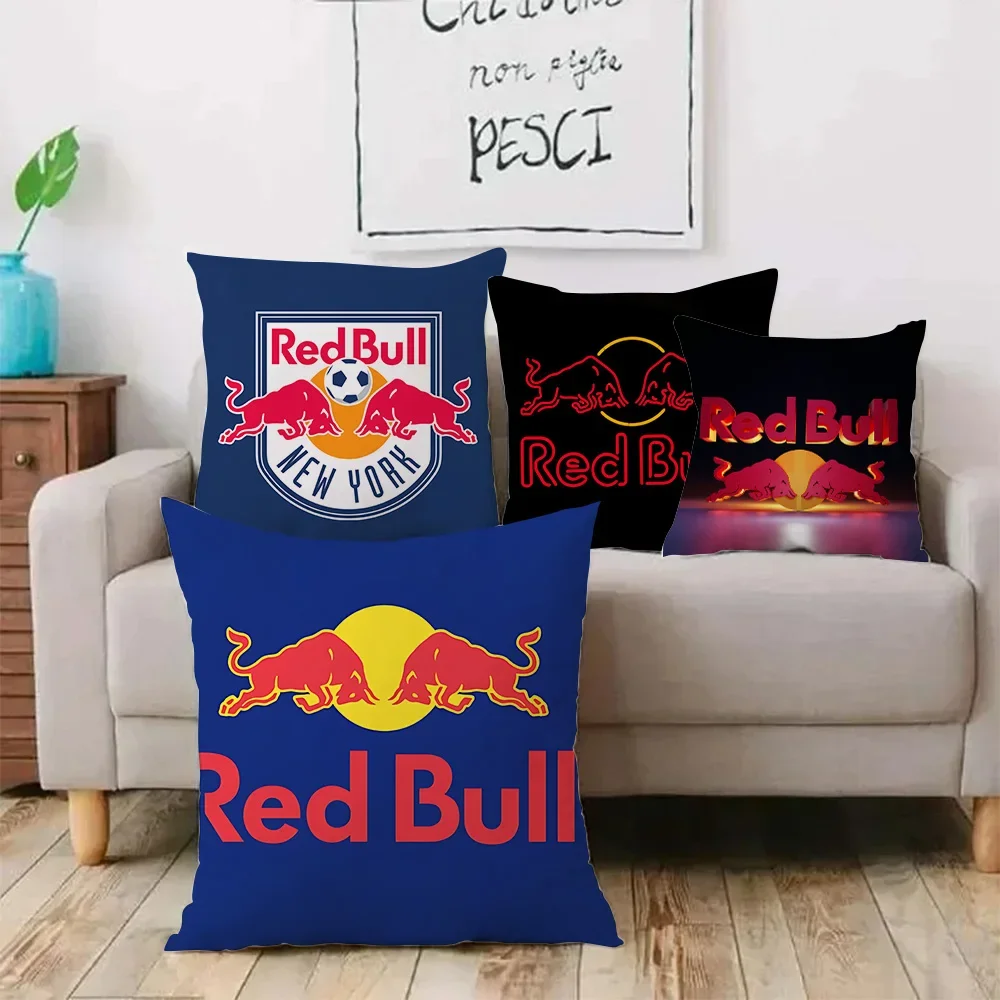 Pillow Covers Sofa Decorative Home Double-sided Printing Short Plush Cushion R-Reds Bulls Cover