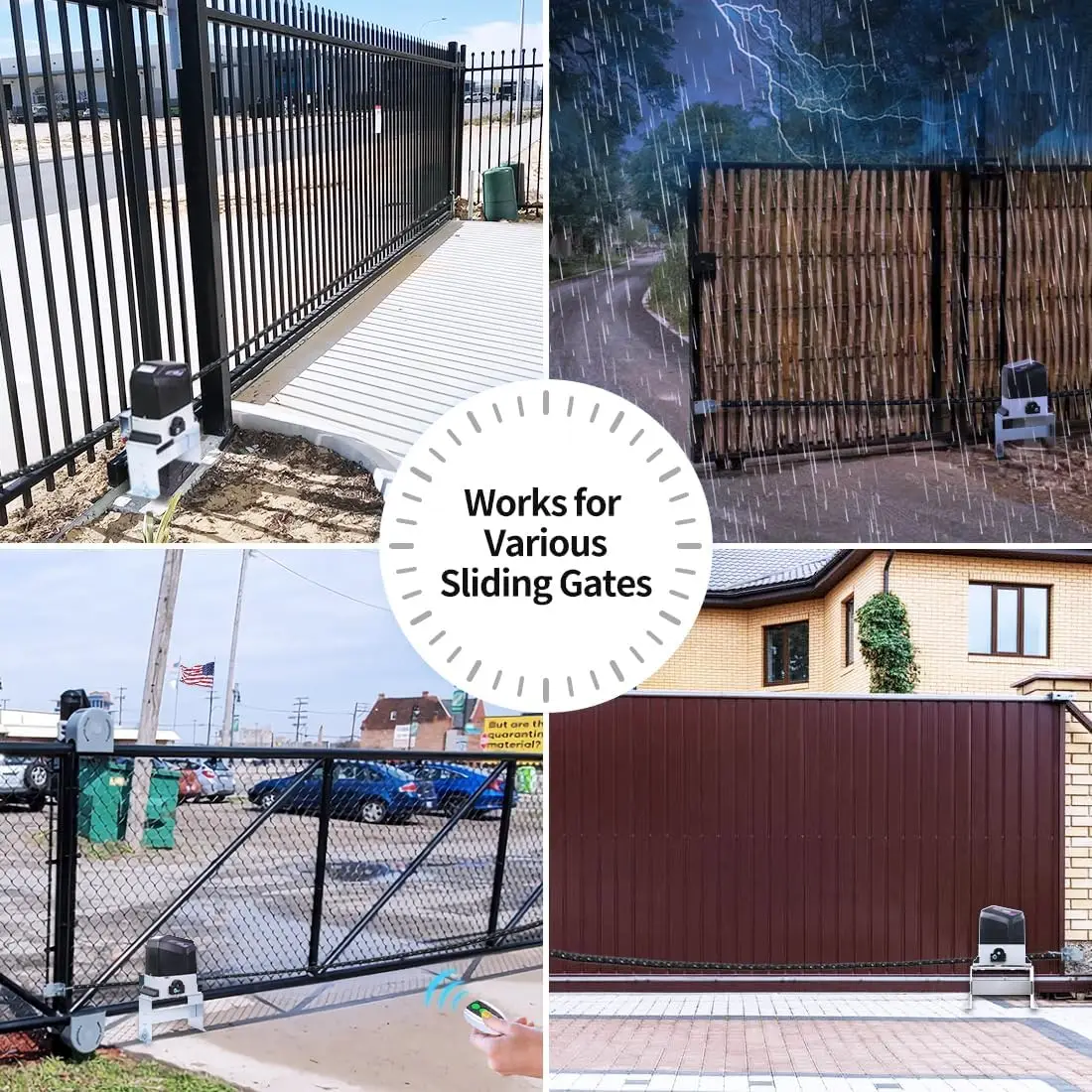 

TOPENS CK1200 Automatic Sliding Gate Opener Chain Drive Electric Gate Motor for Heavy Driveway Slide Gate Up to 3400 Pounds, Sec