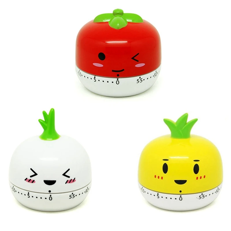 

Rotary Tool Egg Cooker Timer Novelty Kitchen Timer Vegetable Animal Cooking Timer Digital Egg Timer Cupcake Timer Durable White