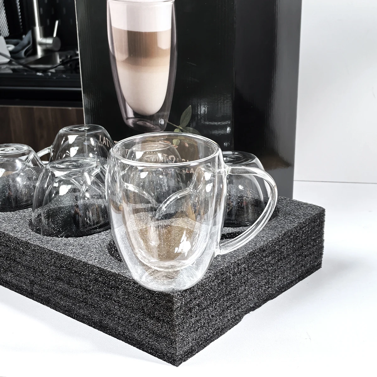 

6PCS Double Wall Coffee Mugs Clear Glass lnsulated Cappuccino Tea LatteCups Beverage Glasses Heat Resistant