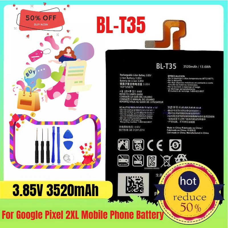 

3520mAh Suitable for Google Pixel 2XL Mobile Phone Battery BL-T35