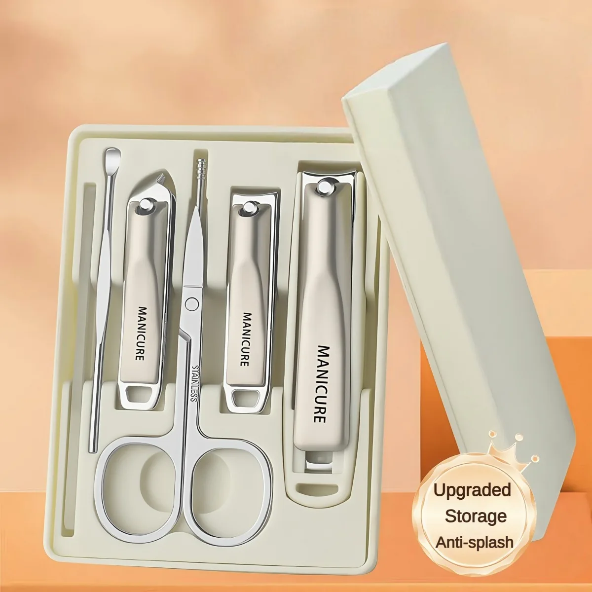 7 pçs conjunto de cortador de unhas de aço inoxidável profissional manicure pedicure conjunto portátil viagem kit de unhas com caso requintado