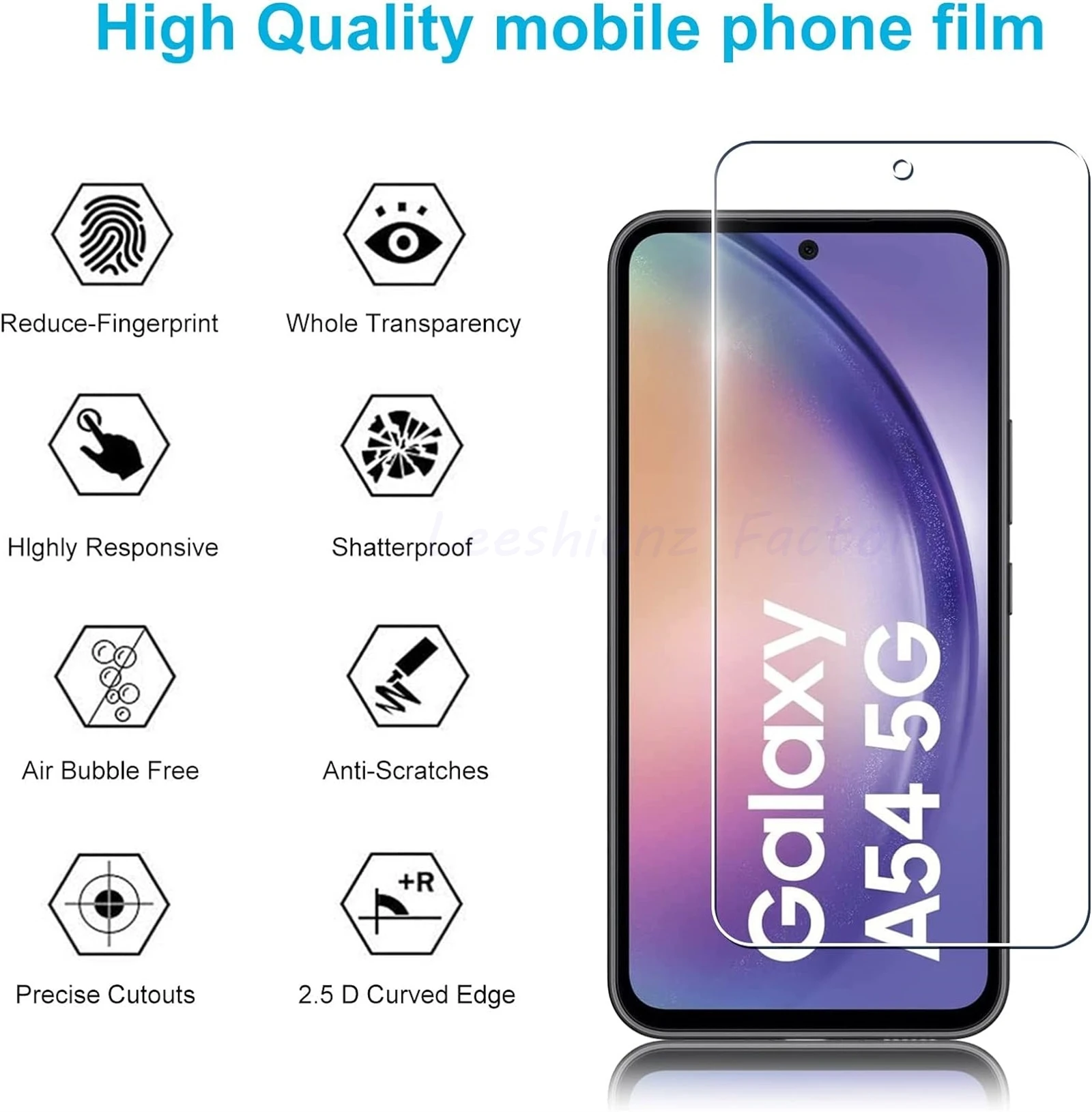 Kaca Tempered 10D, 2/4 buah untuk Samsung Galaxy A54 A54 5G kaca Film pelindung layar