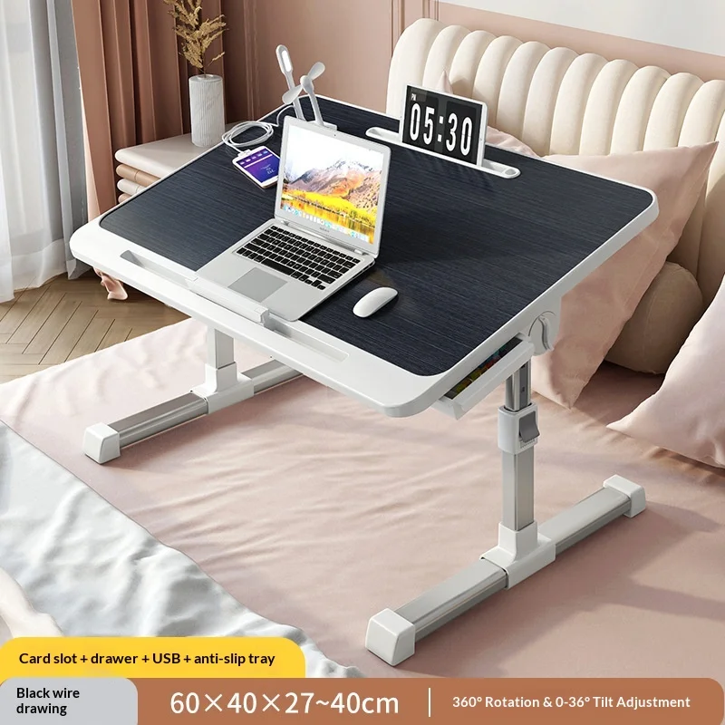 Height Adjustable Folding Laptop Bed Table Portable Computer Desk Compact Computer Study Student Dorm Bedroom Office Desk