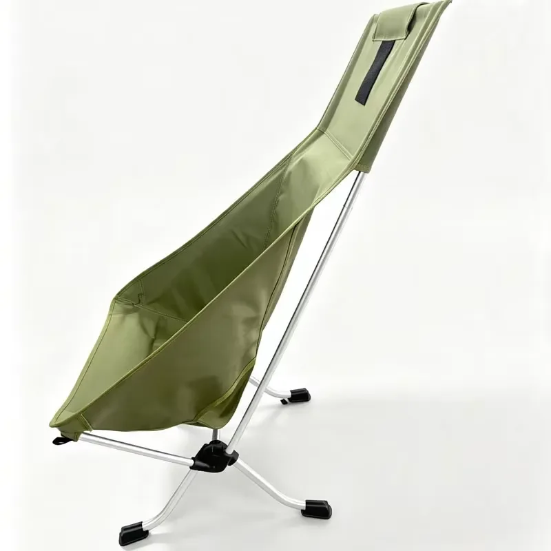 Silver aluminum frame comfortable folding chair portable ultra-light high chair custom beach picnic fishing camping chair