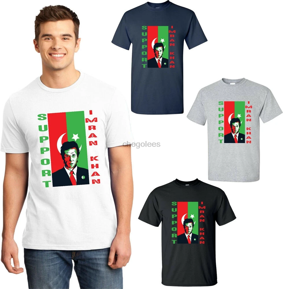 Support Imran Khan PTI And Pakistan Flag T-shirt Fearless Leader Unisex Tee Top