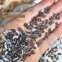 50Pcs Unique Resin Nail Jewelry for DIY Manicures Leopard Print Heart Flatback Rhinestone Nail Decor