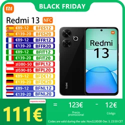 Xiaomi Redmi 13, Teléfonos inteligentes, MediaTek Helio G91-Ultra, Cámara de 108MP, 5030mAh, Carga rápida de 33W, Pantalla de 90Hz, Versión Global