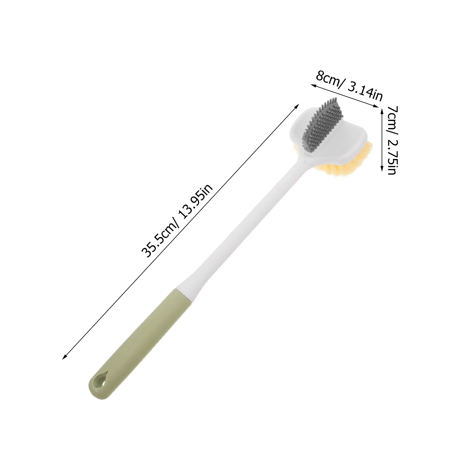 Épurateur de pieds à Long manche, brosse en Silicone à poils souples double face pour douche, bain, exfoliant, nettoyeur de pieds, élimination des peaux mortes des orteils