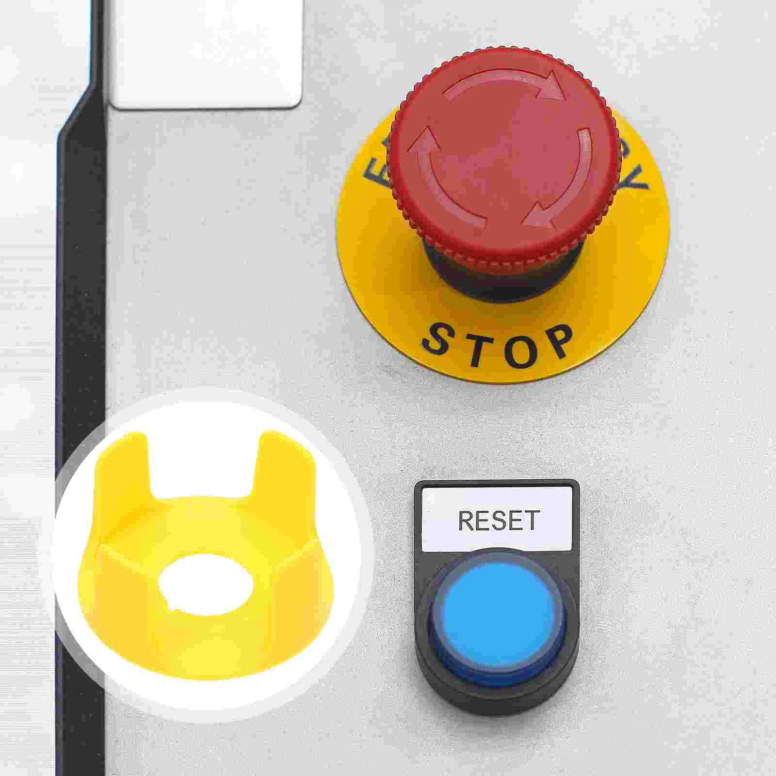 

Cars Emergency Stop Switch Protective Seat Cover Button Pushbutton Protection Yellow Plastic