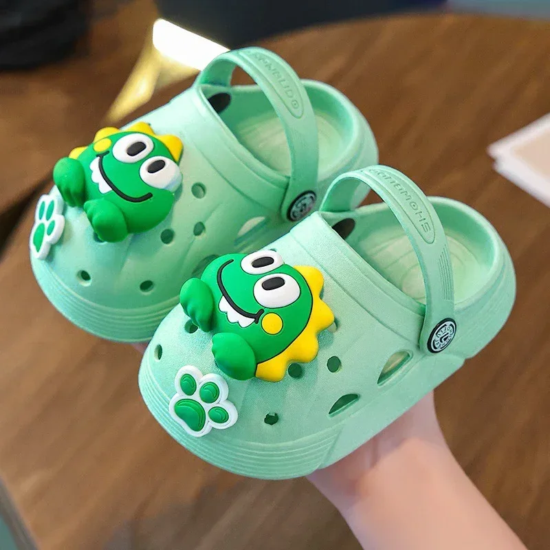 Summer Slippers for Children Cartoon Soft PVC Slippers Lightweight Breathable Beach Sandal Cute Baby Hole Shoes Kids Boys Girls