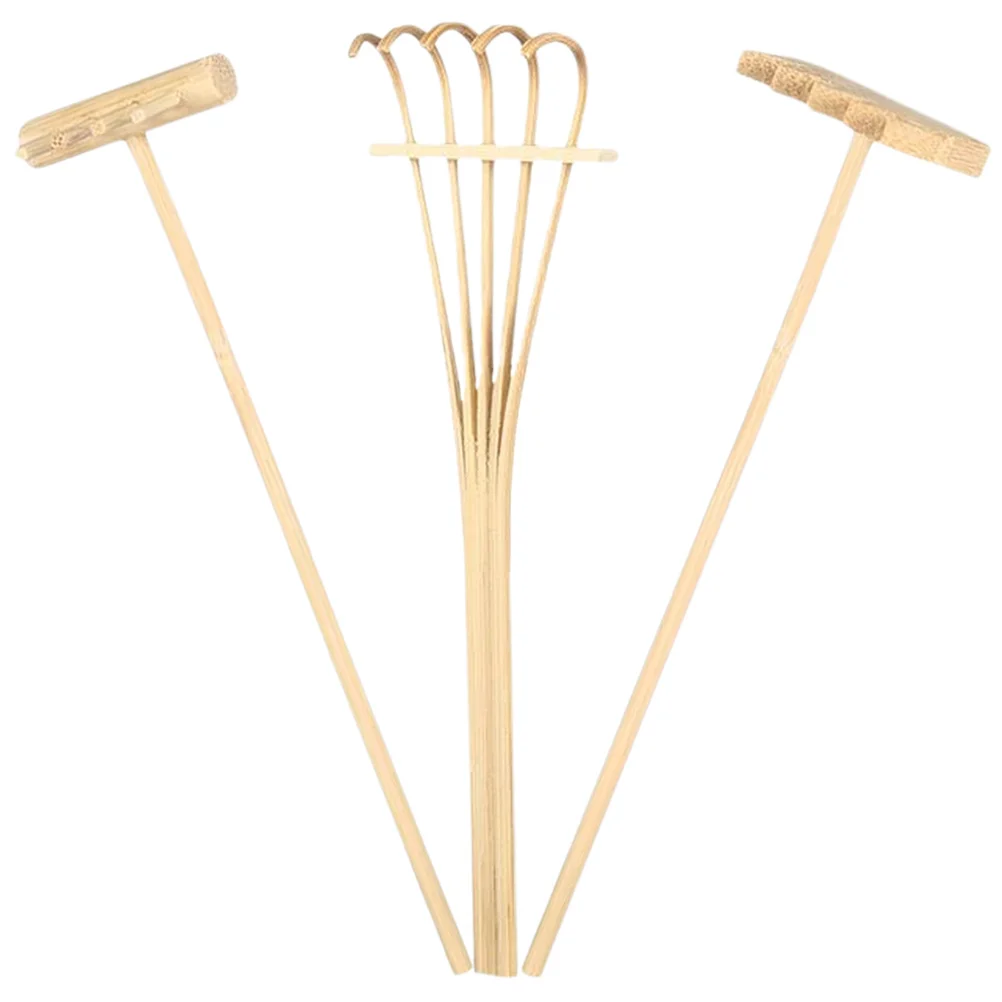3 pezzi mini plastica rastrelli da giardino Zen set di rastrelli per vassoio di sabbia per la decorazione del desktop dell'home office rastrello da giardino Zen rastrelli di sabbia per meditazione