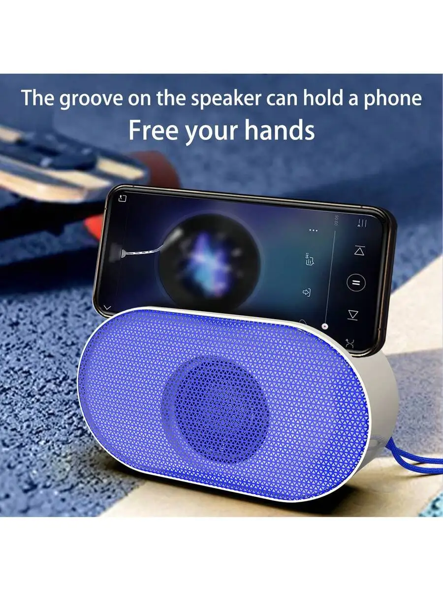 

Bluetooth 5.0 Portable Speaker With LED Lighting, FM/USB Play, Phone Stand Groove, Lanyard—Ideal For Outdoor, Car, Gifts