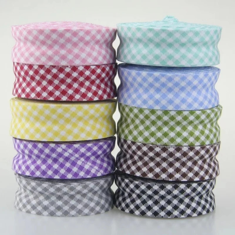 Single Folded Cotton Bias Tapes, 25mm, Cross Grain Series, Craft Apparel, Sewing Cloth, Fabric Tape, 5m per Roll