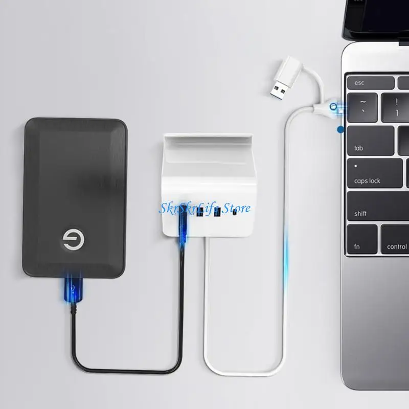 

E65E USB3.0 Adapter HUB USB Docking Station With TypeC Connection Phone Stand