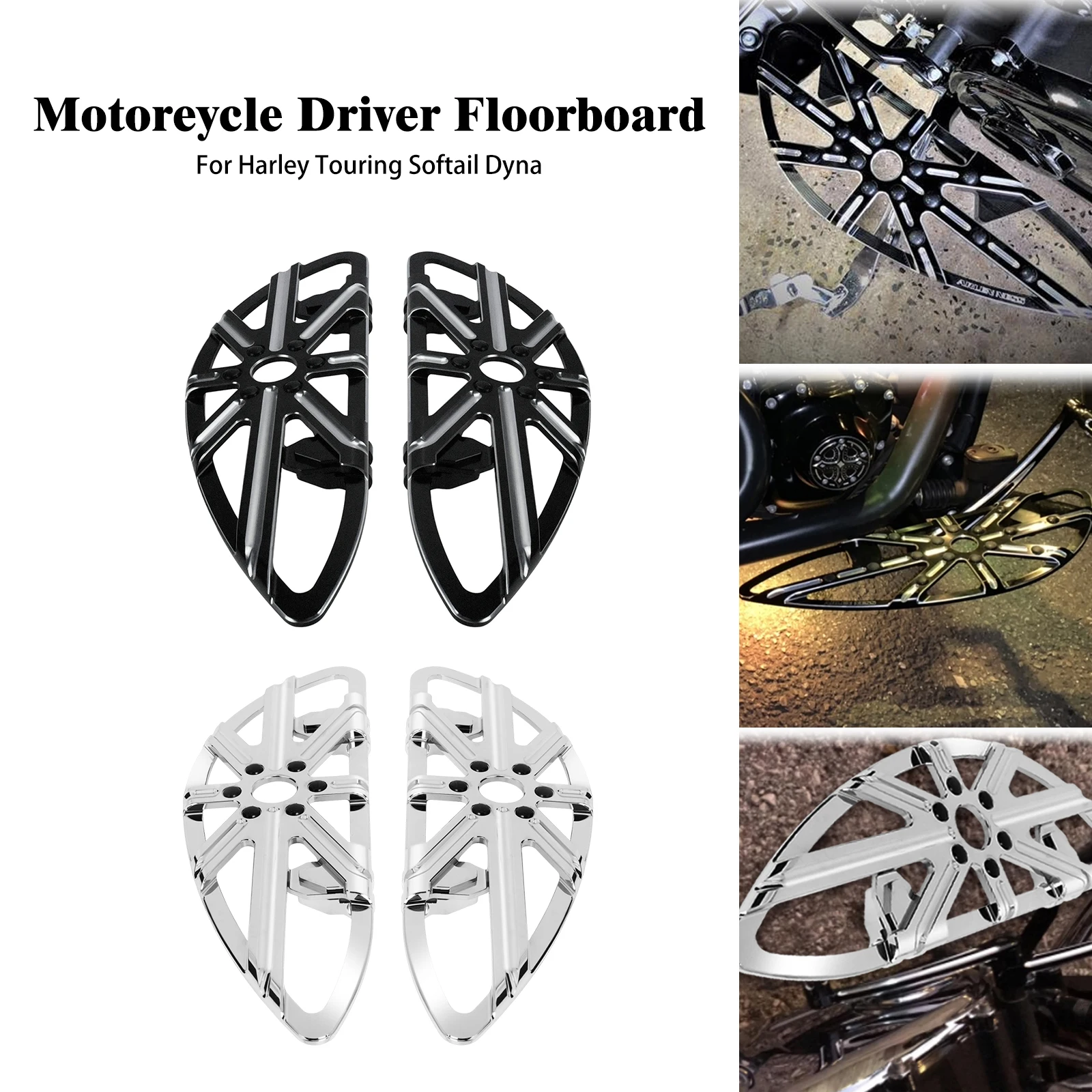 

Motorcycle Front Driver Floorboard CNC FootPeg Footrest Pedal For Harley Dyna FXDF Softail FLST Touring Street Glide FLHR FLHT