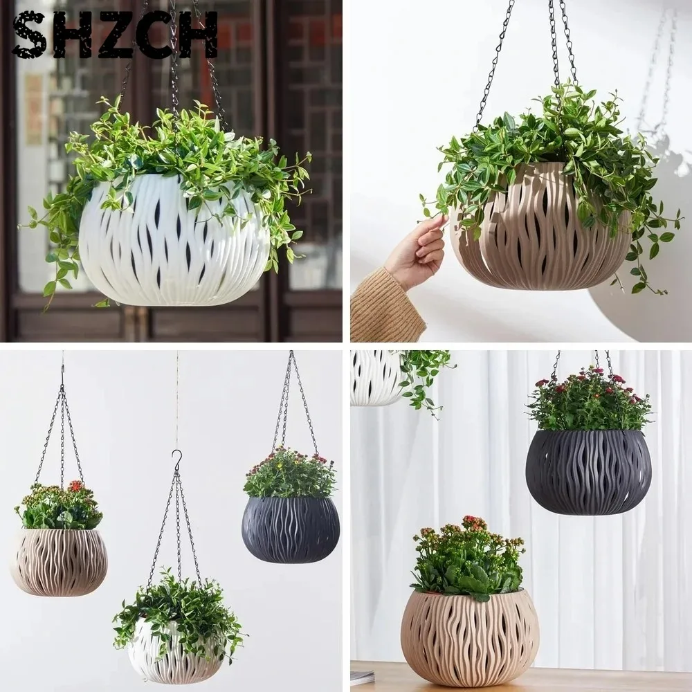 Hanging Pot Flower Pot Plastic Imitation Cane Hanging Basket Planters Thickened