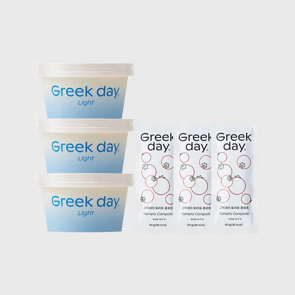 GreekDay Greek yogurt  light 100g * 3ea + tomato compote 40g * 3ea