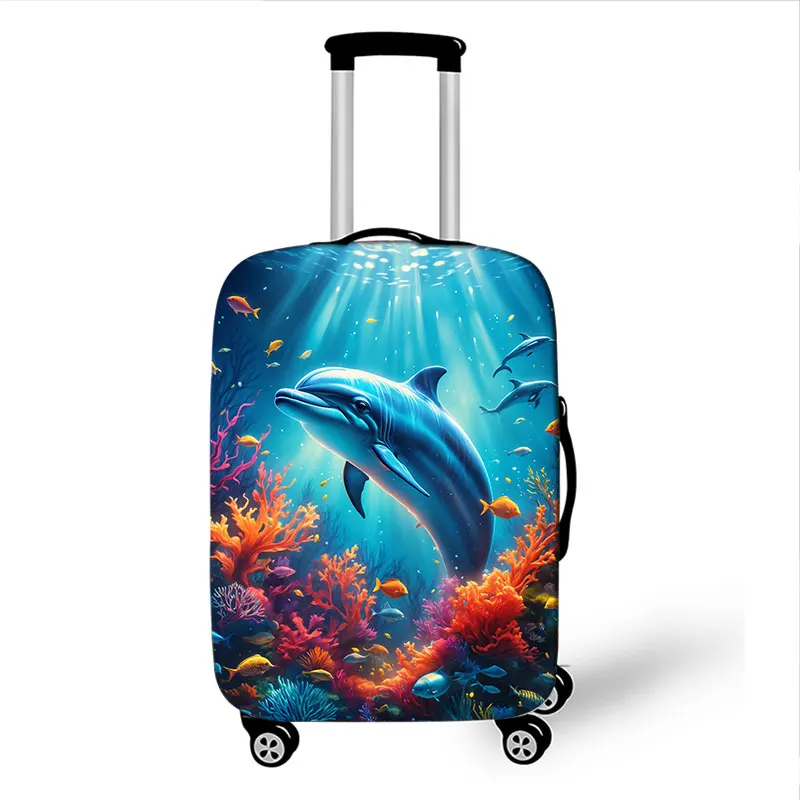 18-32 Inch Dolphin / Turtle / Octopus/ Starfish Pattern Luggage Cover Ocean Animal Suitcase Protective Covers Travel Accessories