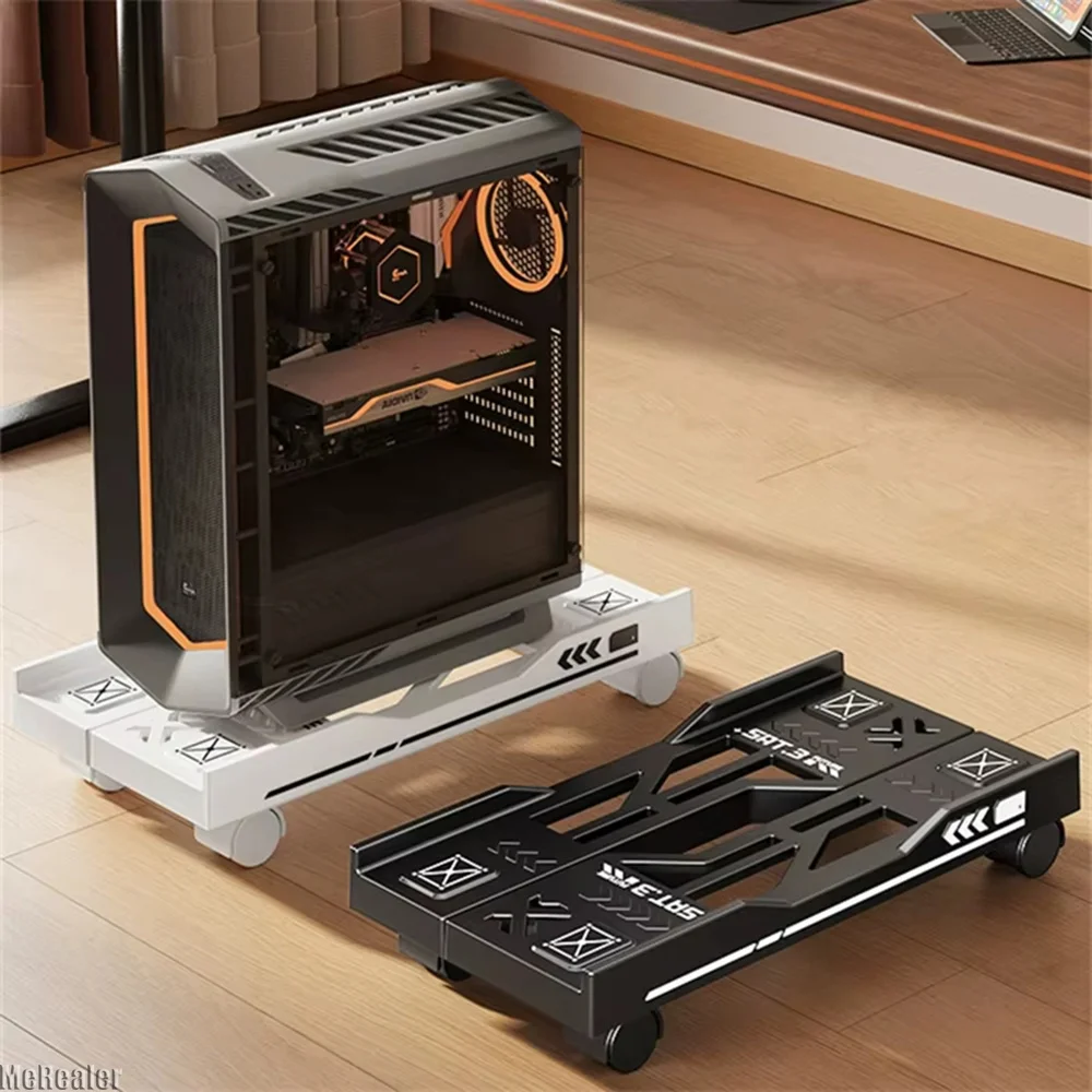 New CPU Stand Adjustable Bracket PC - Holder Cart Mobile Computer Tower Stand with Rolling Caster
