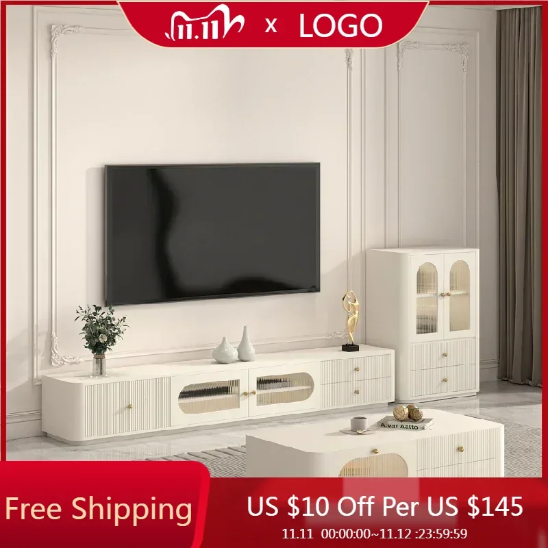 Minimalist Craft Modern Tv Display Salon CreativeOffer Aesthetic Room Cabinet Tv Table Movable Rattan Muebles Trendy Furniture