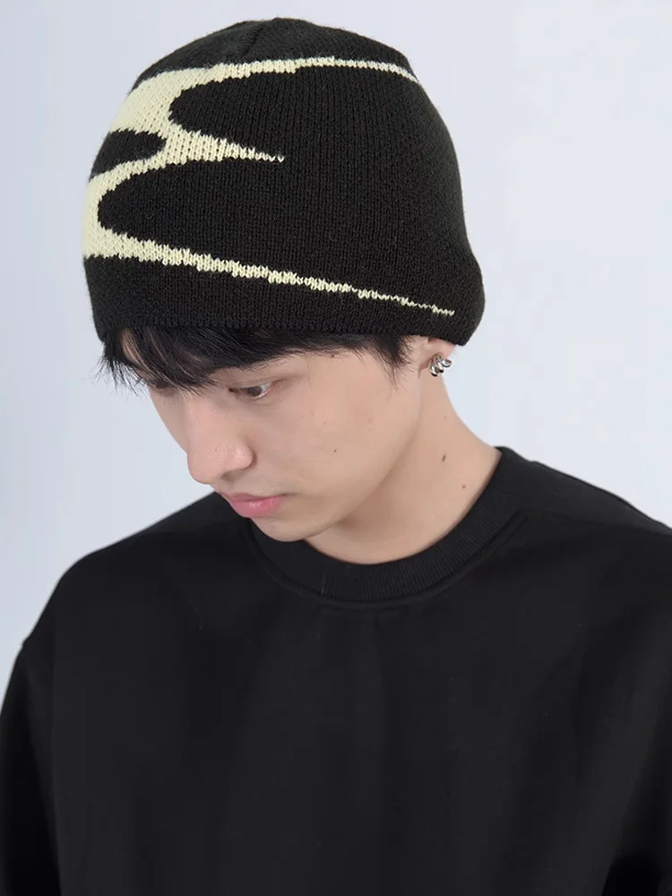 Gorros masculinos de malha y2k hip hop bonés gráficos streetwear inverno gótico vintage coreano moda pulôver acessórios unissex chapéus femininos