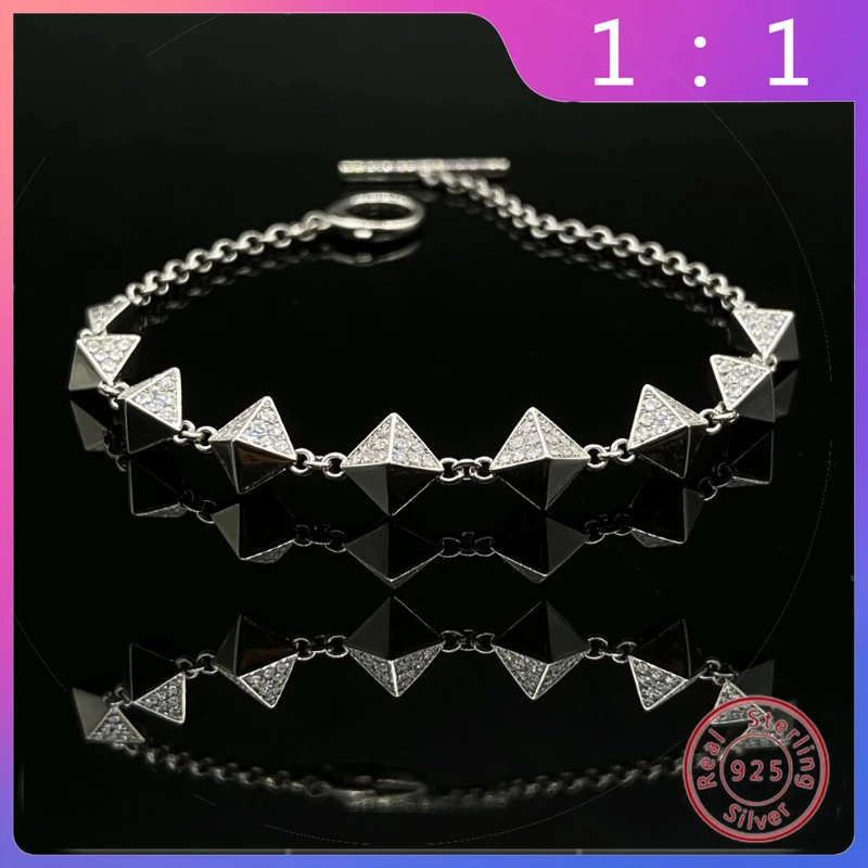 

Новый браслет из серебра S925 пробы с бриллиантами, роскошный, модный, в стиле ретро, универсальный, в качестве праздничного подарка, коллекция 2026 года