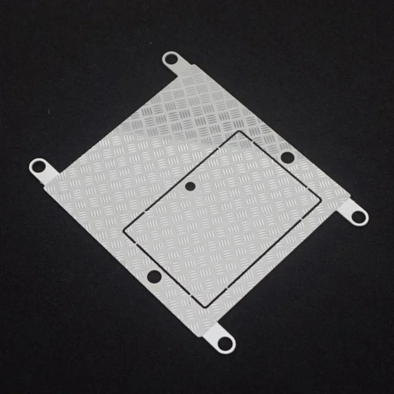 1 pçs de aço inoxidável prata placa skid médio para 1/14 tamiya rc caminhão carro rei hauler 56344 56301 peças diy brinquedos