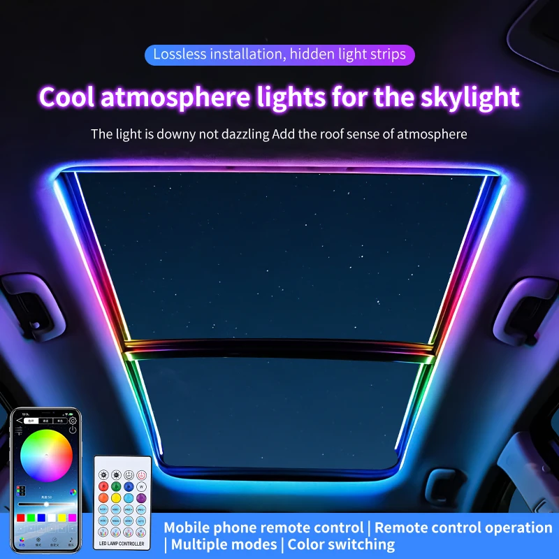 Sunroof LED Strip Ambient Lamp Remote APP Control USB Sunroof Light Car Roof Panoramic Skylight Ambient Light Universal 2026