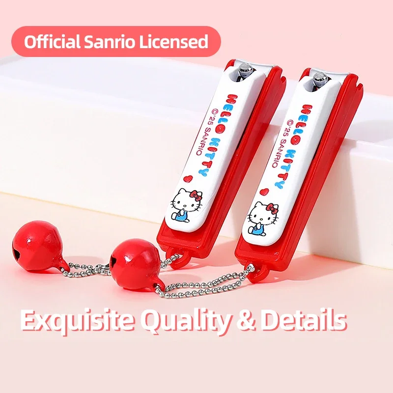 Sanrio Hello Kitty Nail Clippers Kawaii Cartoon Charcoal Steel Portable Nail Clipper Nail Art Scissors Gift Girls Adult