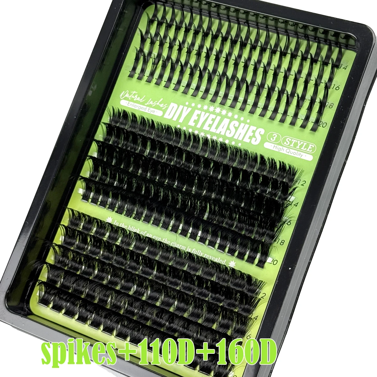 HBZGTLAD Spikes 80D-160D Wimpern-Cluster, gemischte Tray-Verpackung, voluminöse, flauschige Cluster-Wimpern, Wispy Einzelwimpern-Extensions für DIY-Make-up – Detail 3