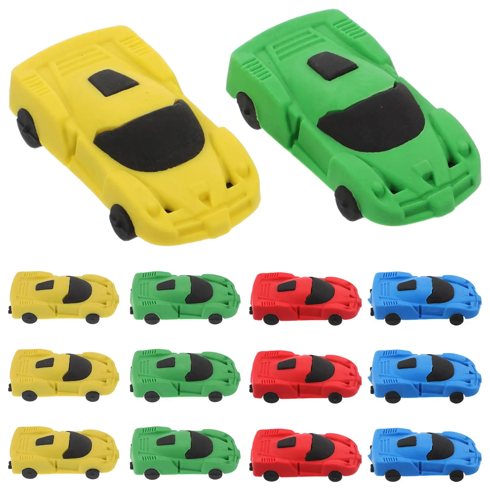 20 Pcs Cars Eraser Shaped Erasers Mini Sports Unique Kid School Pencil Kindergarten Child