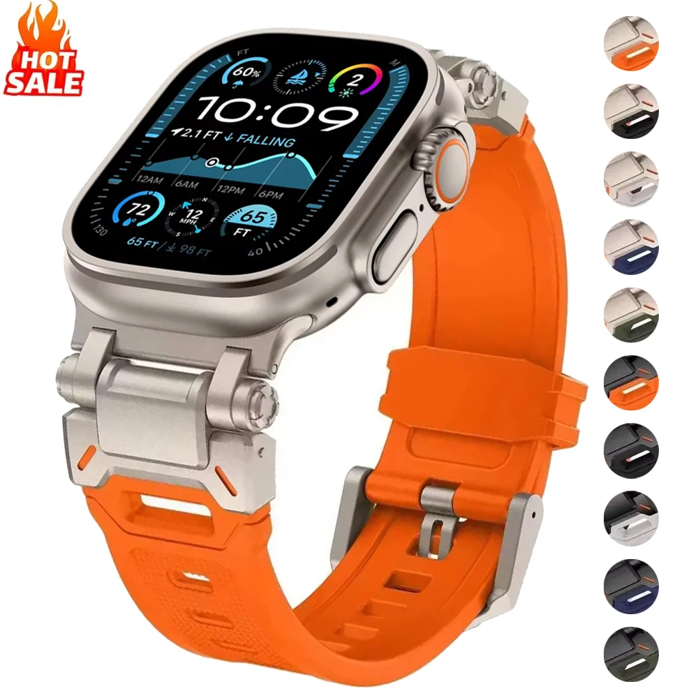 

Single Tour Band for Apple Watch Ultra Strap 49mm 44mm 45mm 46mm Men Sports Strap Iwatch Series 10 9 8 7 6 5 Se Luxury Bracelet