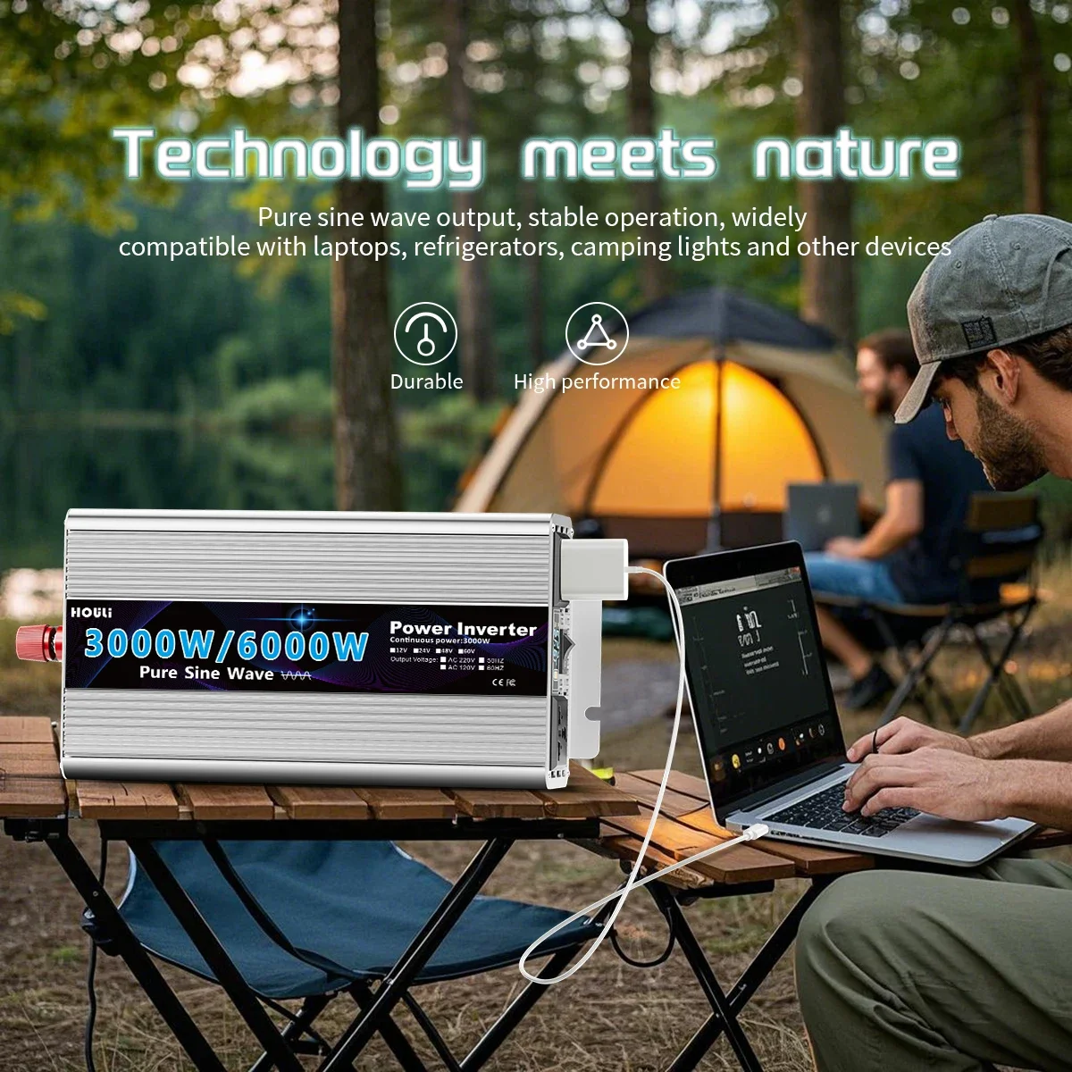 【2026】HOULI 2000W~8000W Pure Sine Wave Inverter | 12V/24V DC To 220V AC Converter For Car RV Solar System