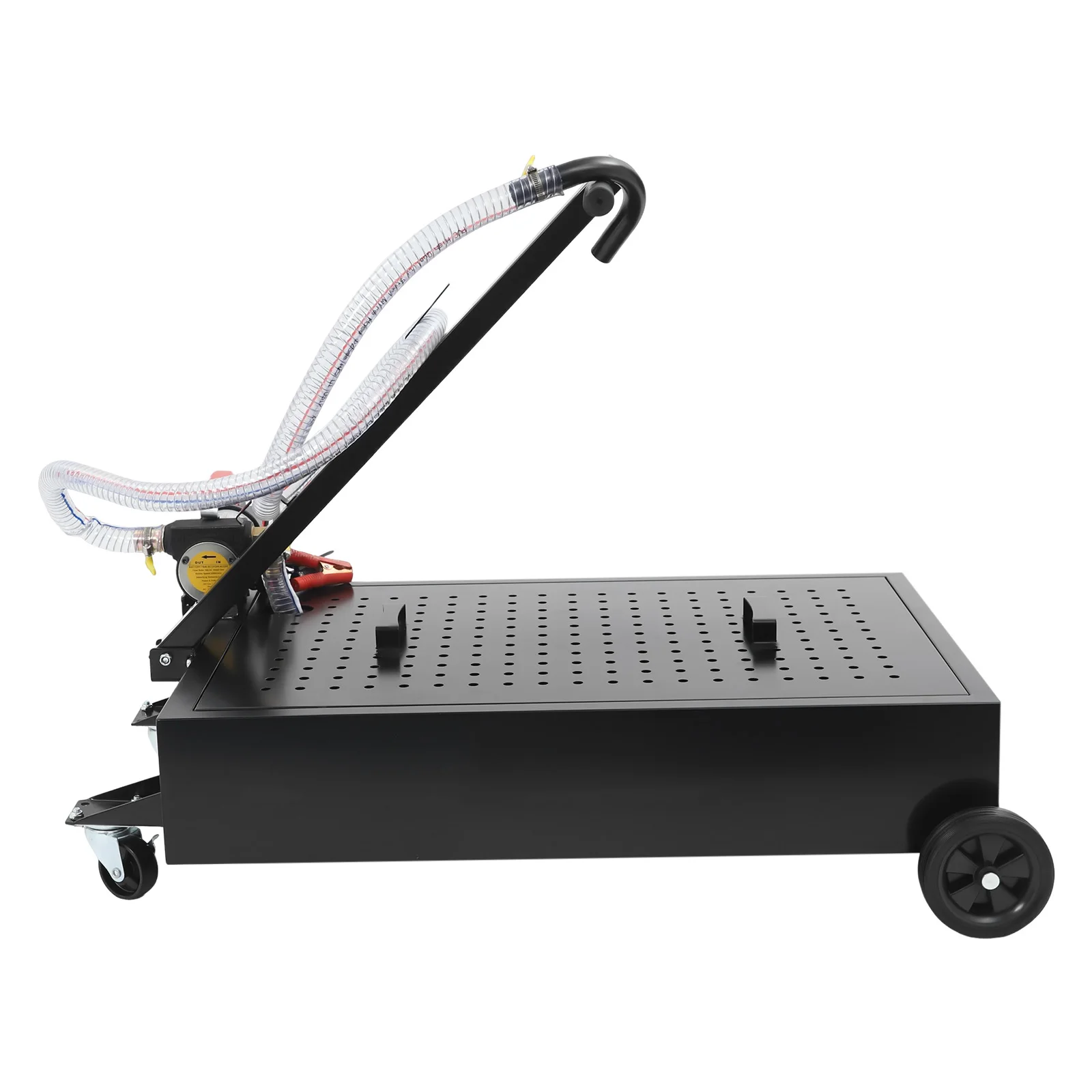 Oil Drain Pan with Pump 17Gal, 155W Electric Oil Drain Cart 4500RPM, 4 Wheels for Truck Car SUV RV Garage