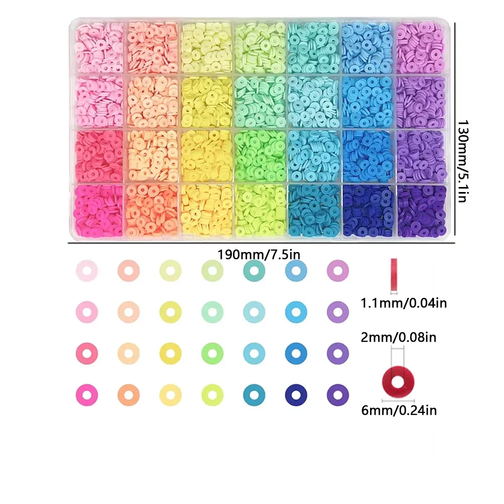 SHU YU 14400/4200/2400pcs Assorted Polymer Clay Beads Kit for DIY Jewelry Making-Handmade Craft for Bracelet, Necklace, Earrings