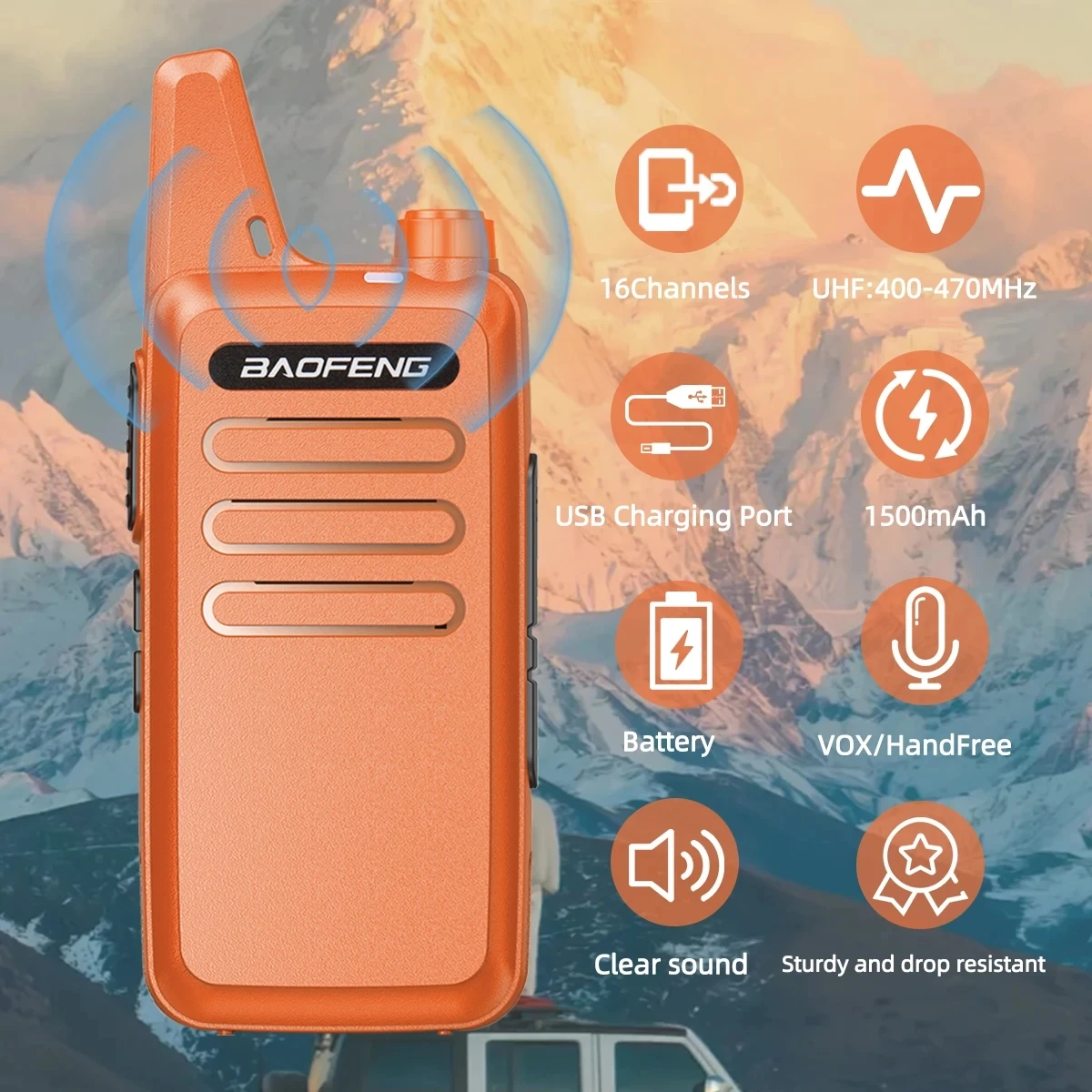 2PCS Baofeng BF-T20 Mini Walkie Talkie UHF 400-470MHz For BF-888S Portable Ham Two Way Radio for Station Hotel Hunting