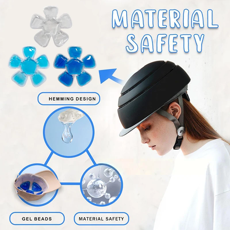 

Cooling Cap Liner Mat Hot & Cold Compress PVC Gel Ice Pack Cool Riding Helmet Hat Pad Head Cool Down Cold Pack For Outdoor