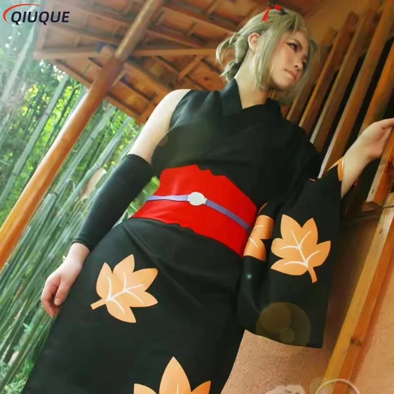 

Qq45Tsukuyo Косплей Костюм Парик Кунай Головной Убор Труба Реквизит Ажурные Чулки Аниме Гинтама Печать Кимоно Женское Конвенционное Платье