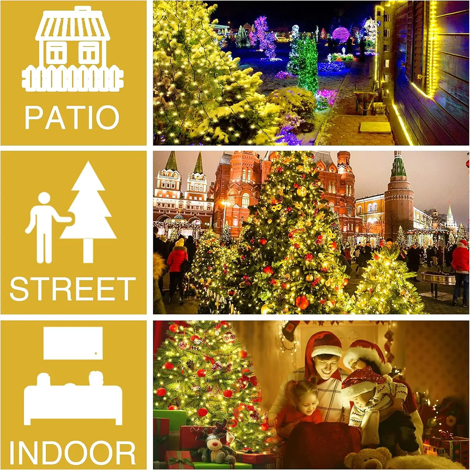 LED Christmas Waterfall String Light Christmas Tree Indoor Outdoor Garland Decoration Solar / USB Lamp for Garden Party Wedding