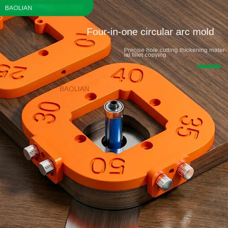 Woodworking Router Corner Radius Templates Jig R10 to R50 Routing Curved Corners Milling Circular Radian Hardness ABS Tool
