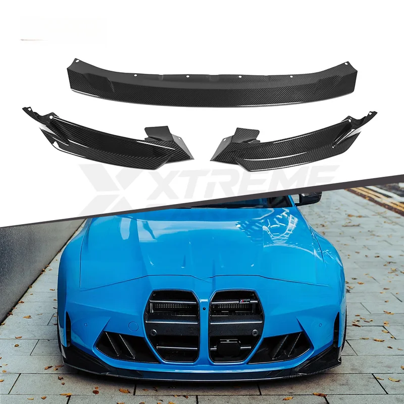 High Quality Lightweight Dry Carbon Fiber Front Bumper Lip Front Spoiler Gloss Black 2x2 3K Weave Side Skirts Rear Lip Diffuser