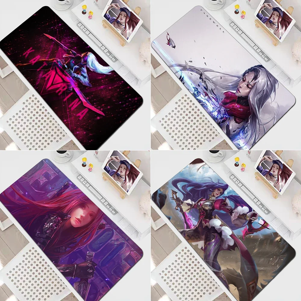 Katarina League of Legends Large Gamer Mouse Pad XXL Speed Non-slip Anime Mousepad Gaming Accessories Computer Keyboard Desk Mat