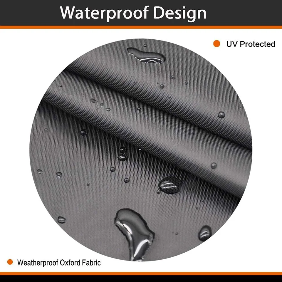 Waterproof BBQ Cover Outdoor Dustproof Snowproof Grill Cover Barbecue Protective Cover Black Heavy Duty Oxford Cloth