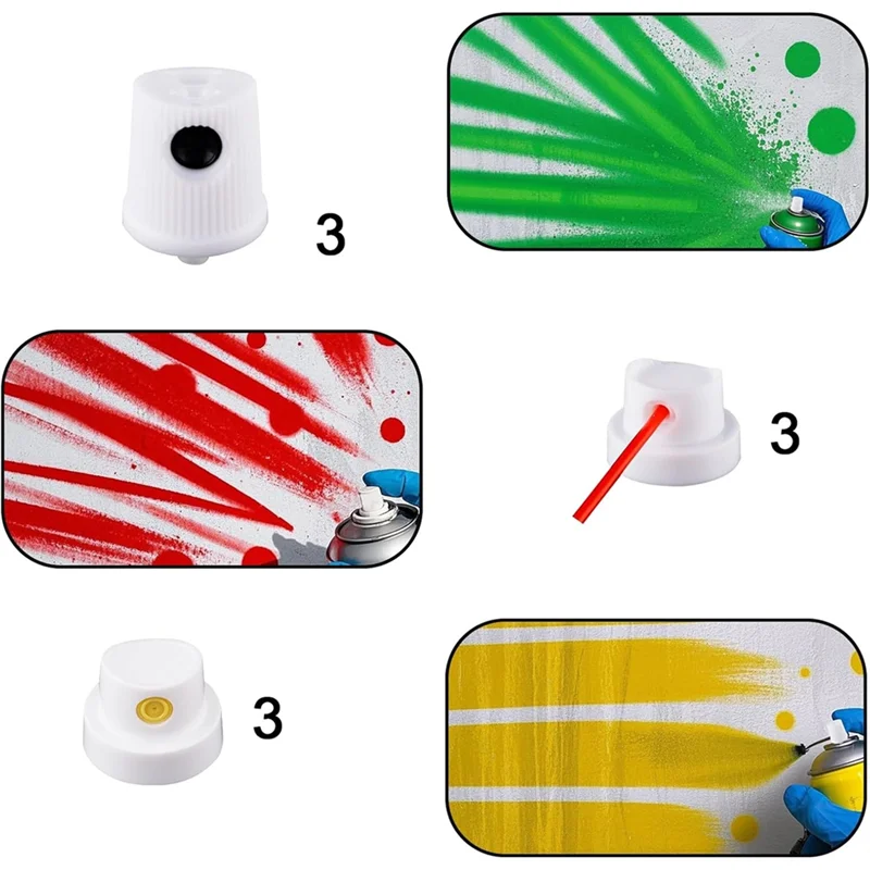

ABKW-60Pcs Spray-Paint Caps Fast Coloring Spout Bottle Universal Spray-Can Shaker Nozzle For Wall-Art Creation Painting